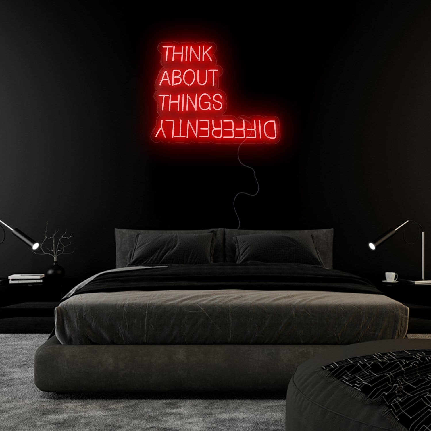 " Think About Things Different" LED Neon Sign Schriftzug - NEONEVERGLOW