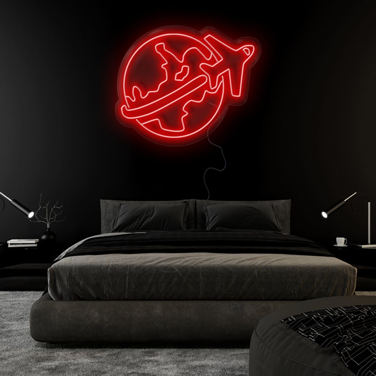 "Weltkugel Reisen" LED Neonschild Sign - NEONEVERGLOW