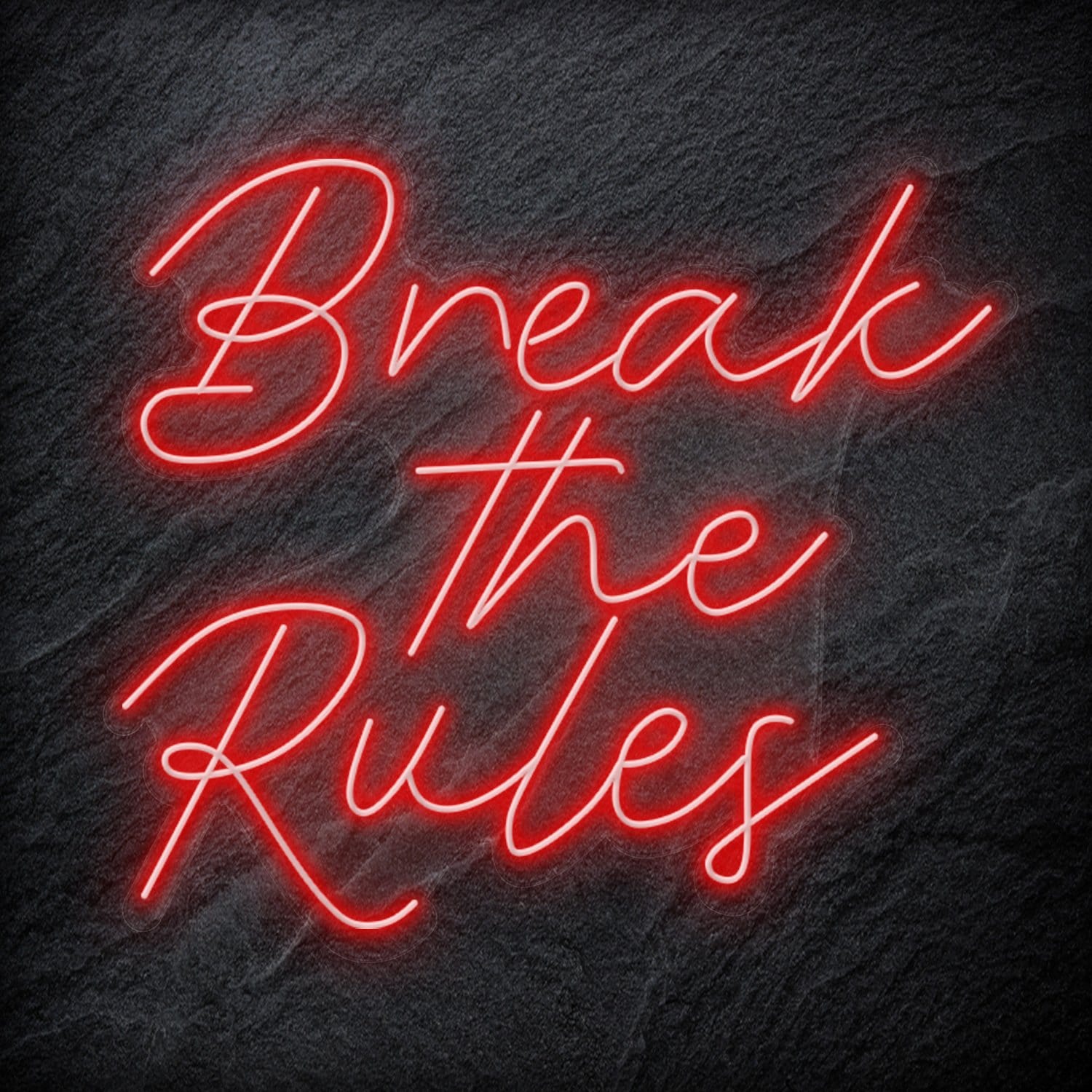 "Break The Rules" LED Neon Schriftzug Sign - NEONEVERGLOW
