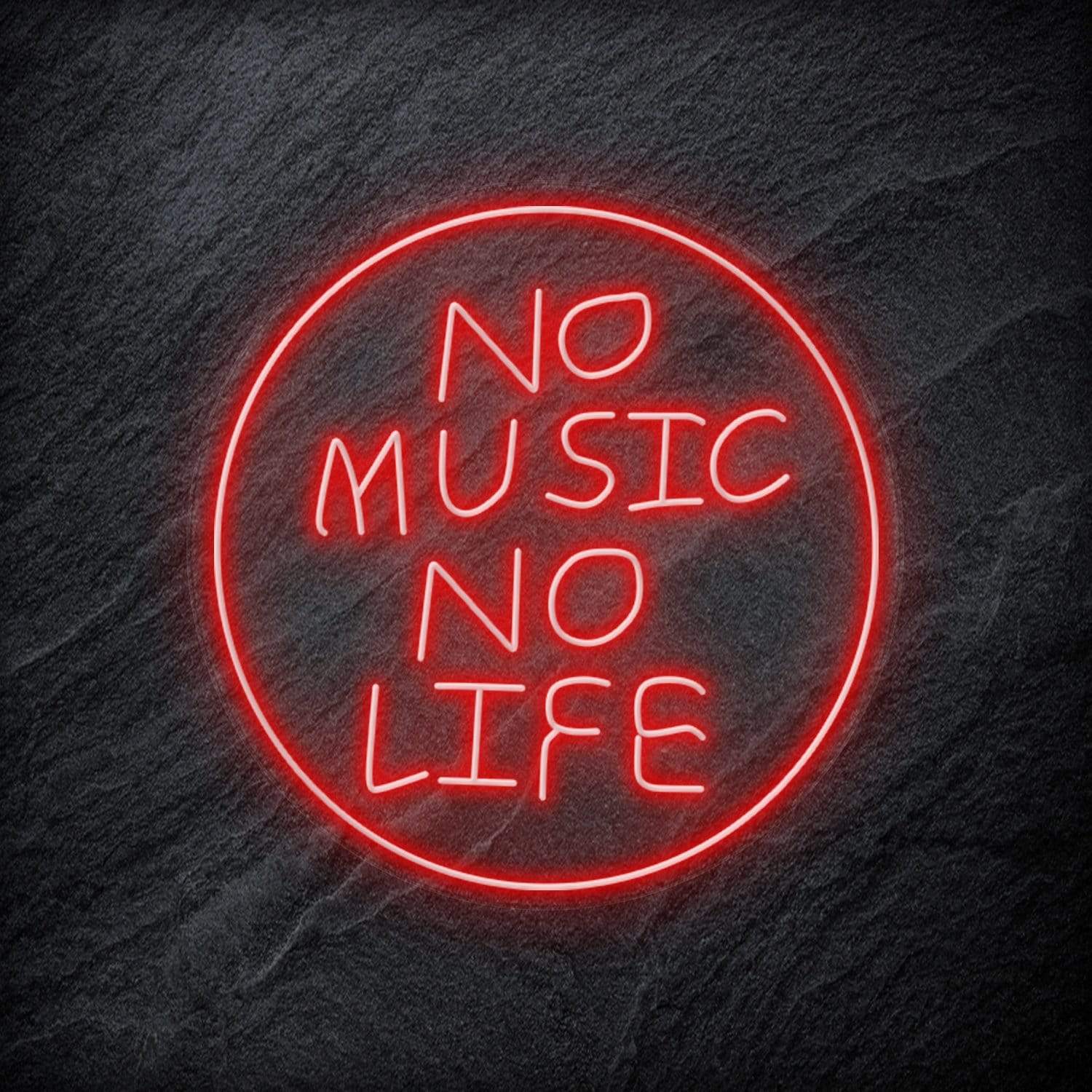 "No Music No Life" LED Neon Schriftzug Sign - NEONEVERGLOW
