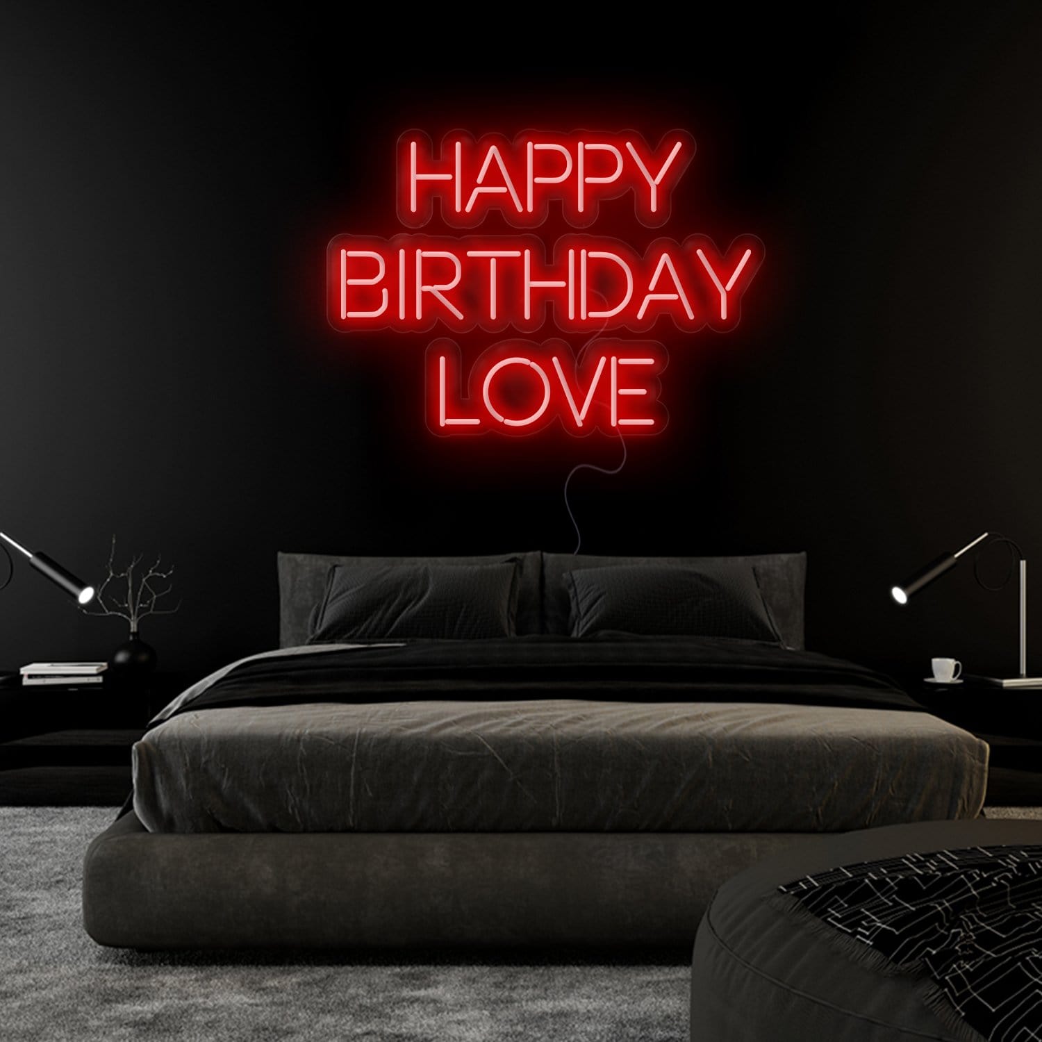 "Happy Birthday Love"  LED Neon Sign Schriftzug - NEONEVERGLOW