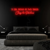 "A Girl Should Be Two Things" LED Neon Sign Schriftzug - NEONEVERGLOW
