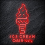 "Ice Cream Cold & tasty" LED  Neonschild - NEONEVERGLOW