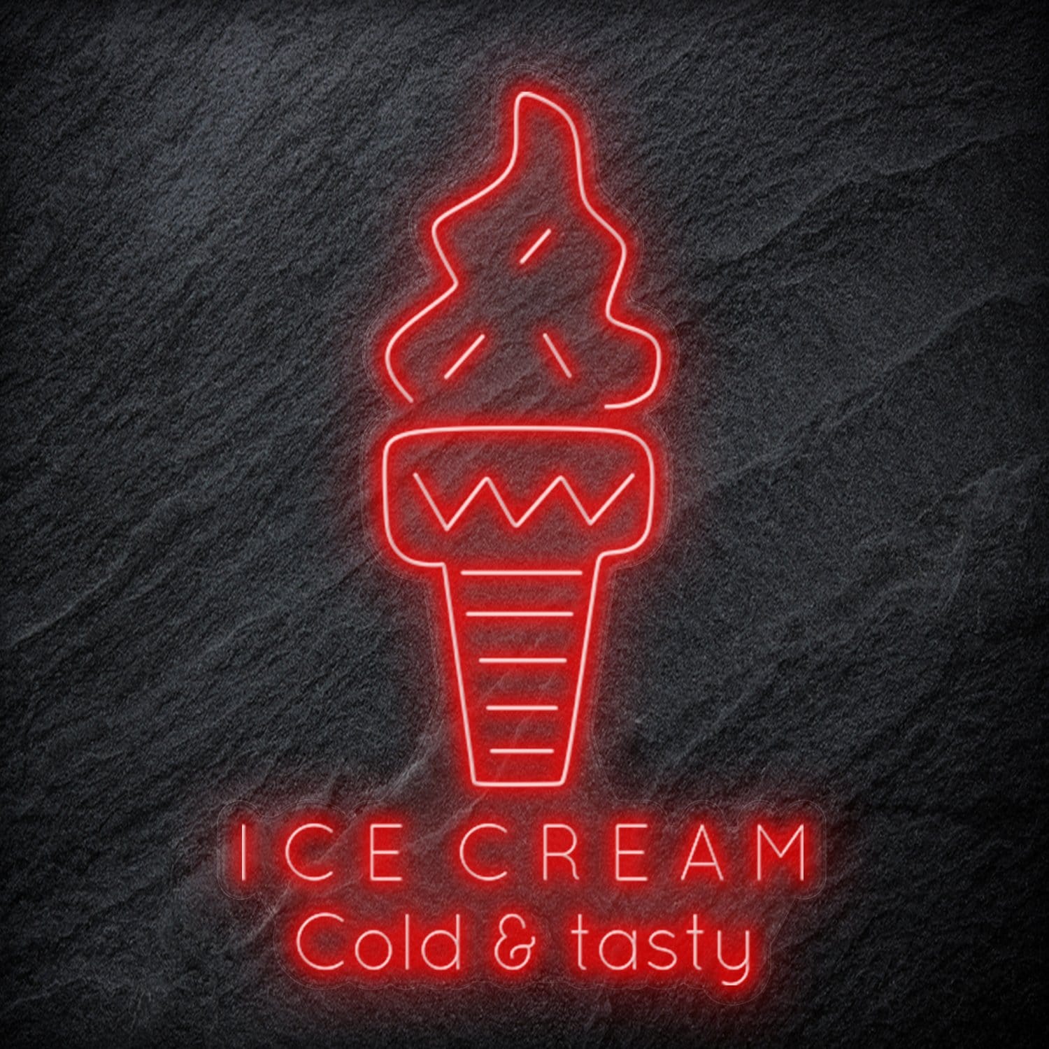 "Ice Cream Cold & tasty" LED  Neonschild - NEONEVERGLOW