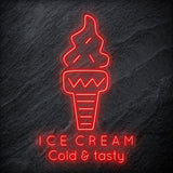 "Ice Cream Cold & tasty" LED  Neonschild - NEONEVERGLOW