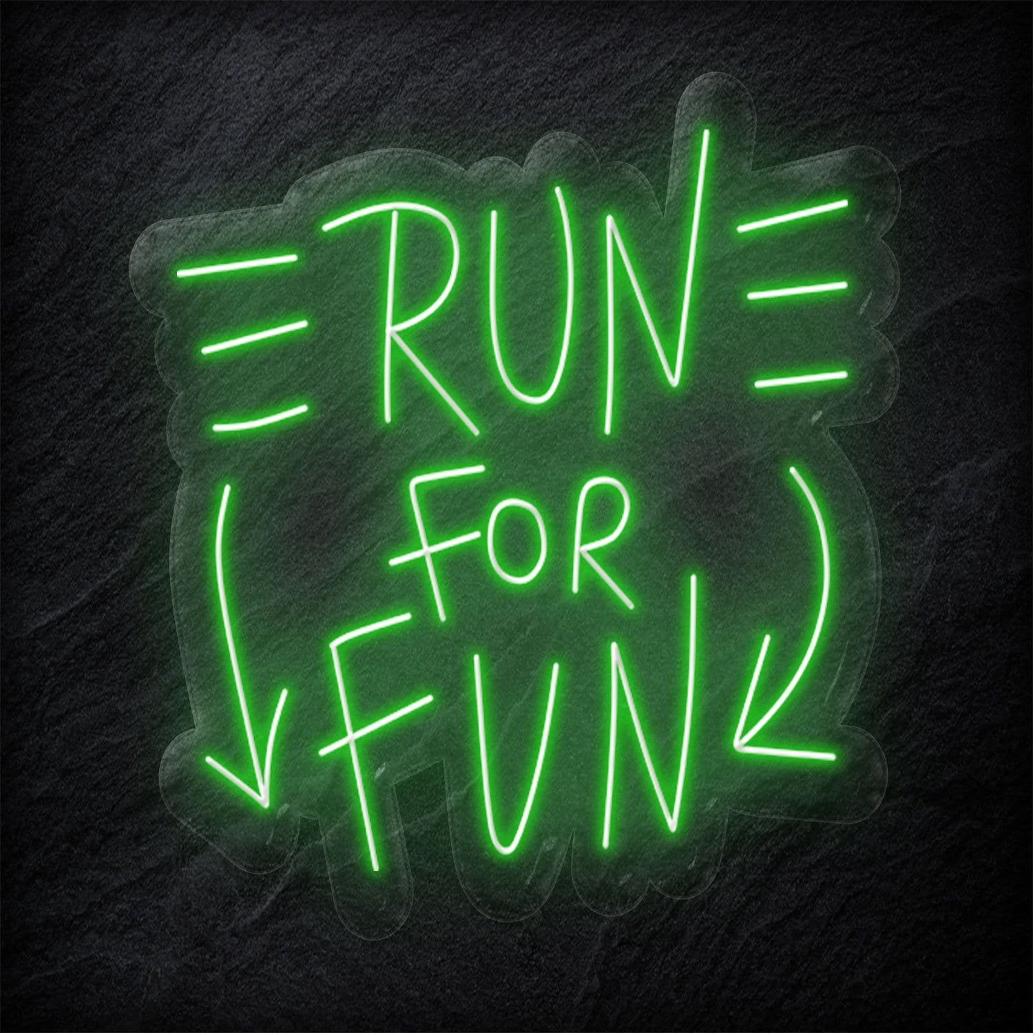 "Run For Fun" LED Neonschild Sign - NEONEVERGLOW
