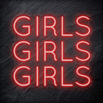 "Girls Girls Girls" LED Neon Schriftzug - NEONEVERGLOW