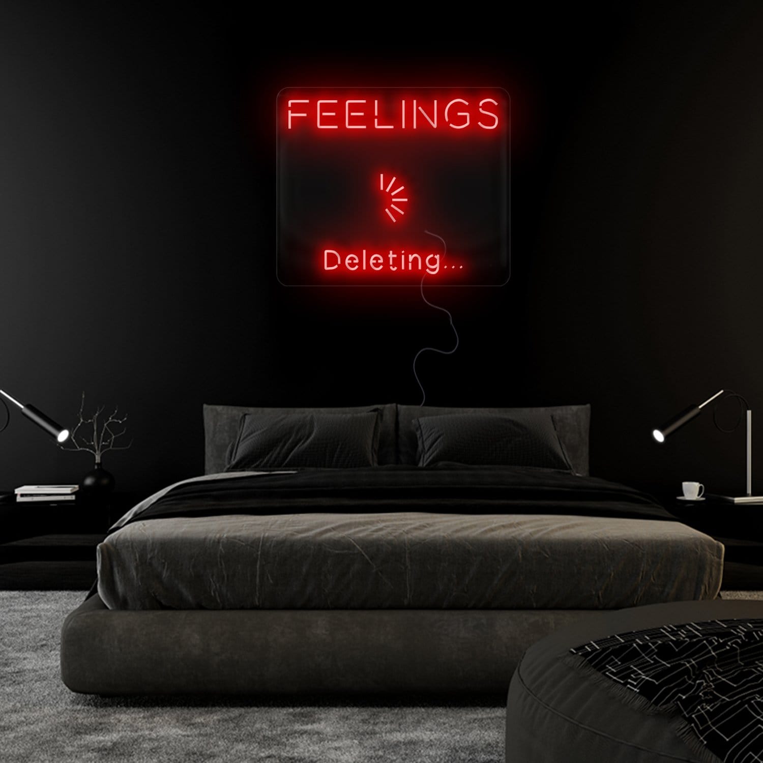 "Feelings Deleteting" LED Neonschild Sign - NEONEVERGLOW