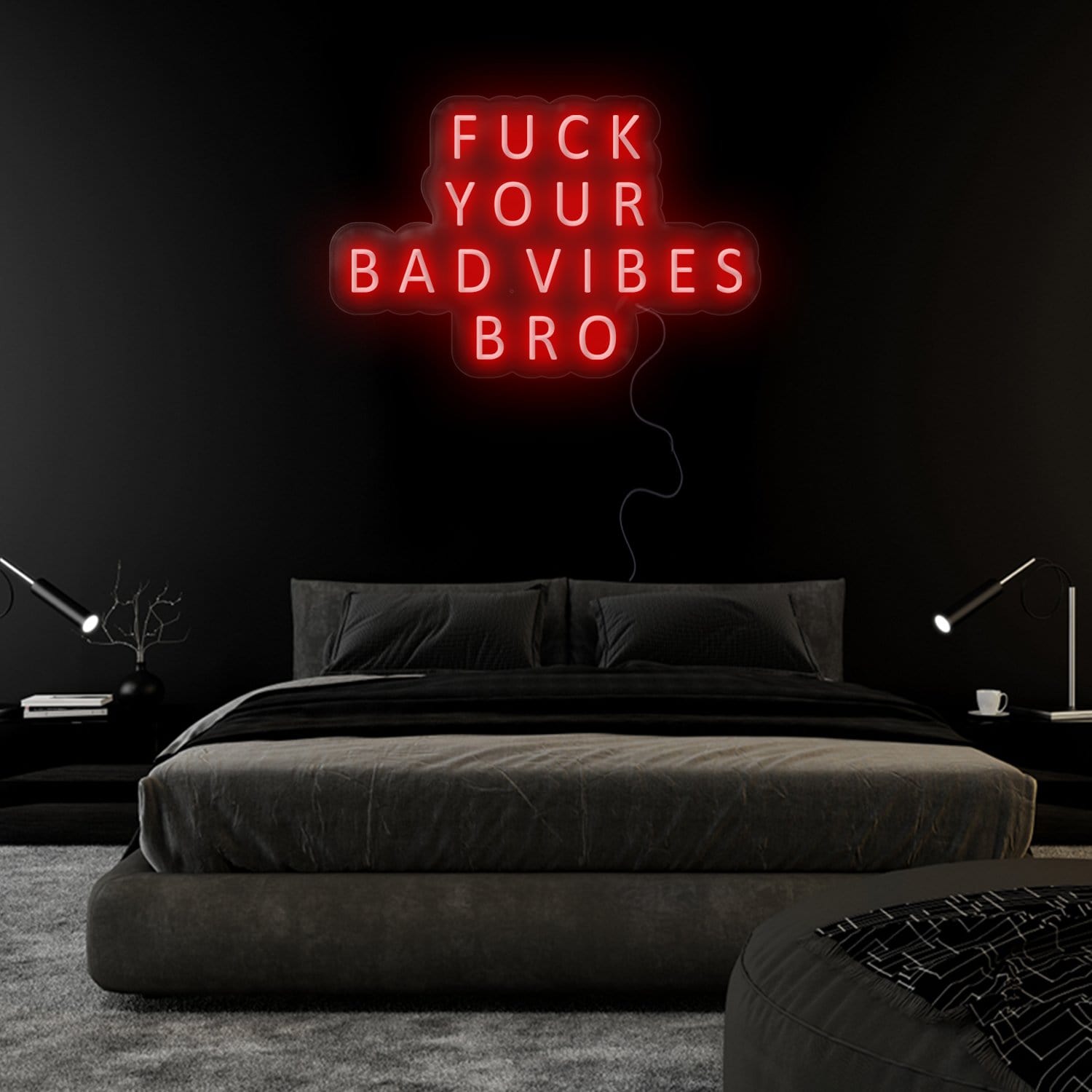 "Vibes Bro" LED Neon Sign Schriftzug - NEONEVERGLOW