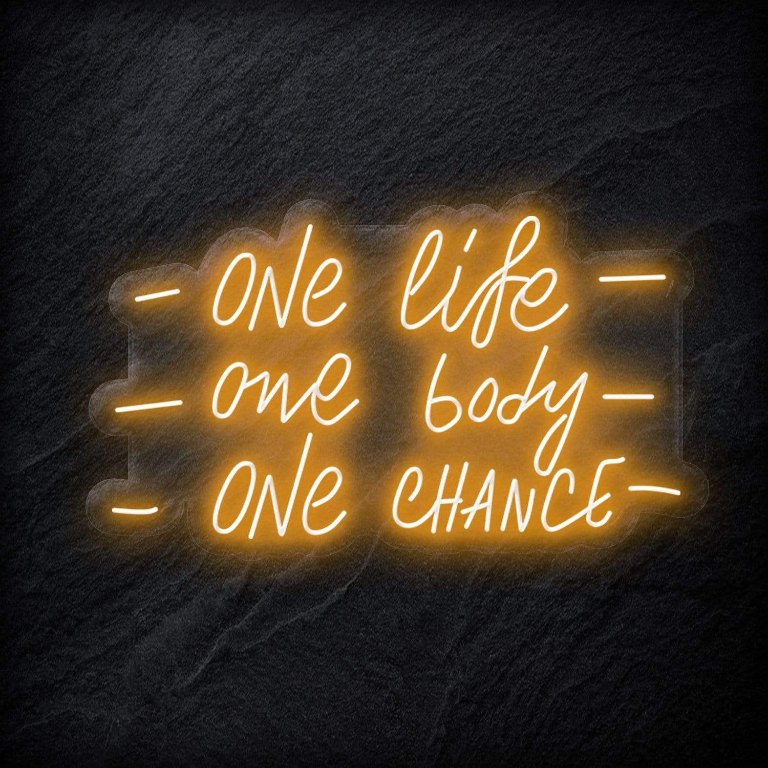 "One Life One Body One Chance" LED Neon Schriftzug - NEONEVERGLOW