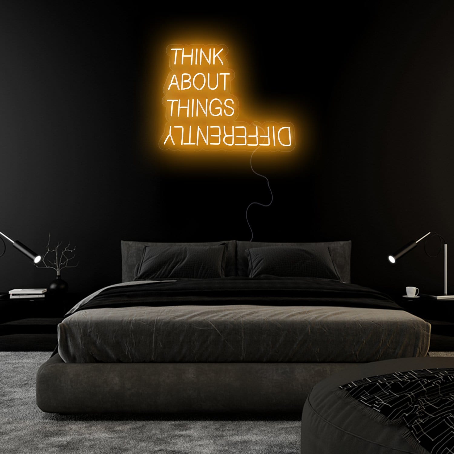 " Think About Things Different" LED Neon Sign Schriftzug - NEONEVERGLOW