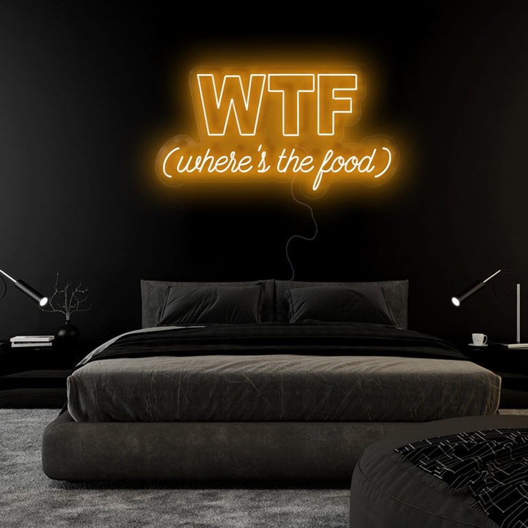 "WTF Where Is The Food" LED Neonschild Sign Schriftzug - NEONEVERGLOW