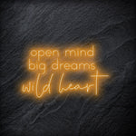 "Open Mind Big Dreams" LED Neon Schriftzug - NEONEVERGLOW