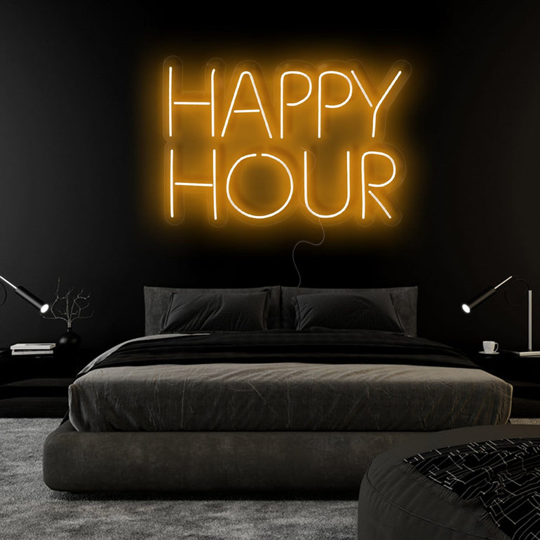 "Happy Hour" LED Neonschild Sign Schriftzug - NEONEVERGLOW