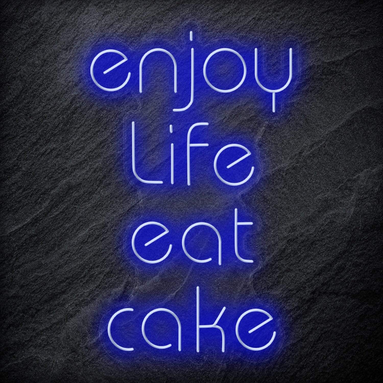 "Enjoy Life Eat Cake" LED Neon Schriftzug Sign - NEONEVERGLOW