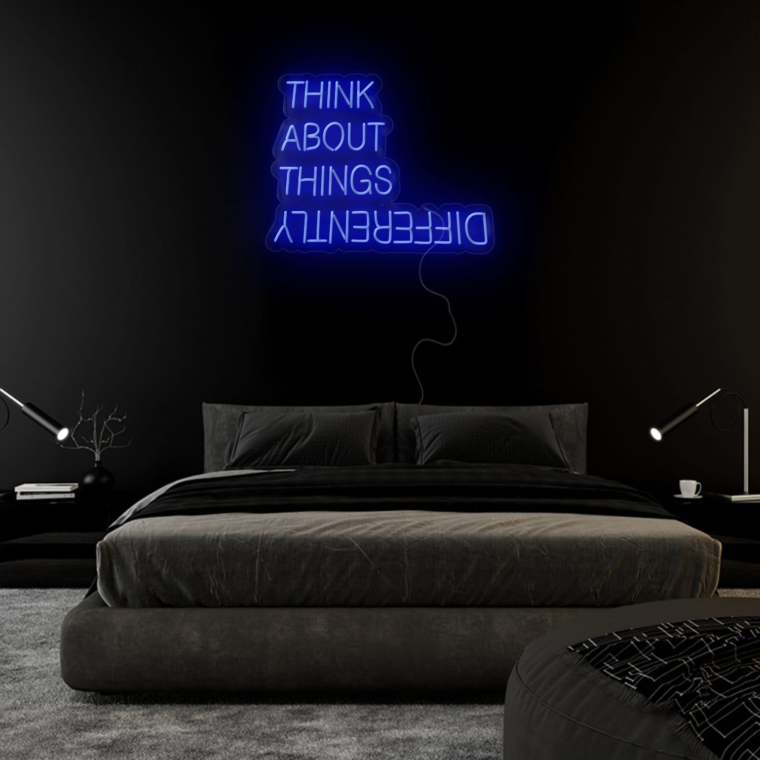 " Think About Things Different" LED Neon Sign Schriftzug - NEONEVERGLOW