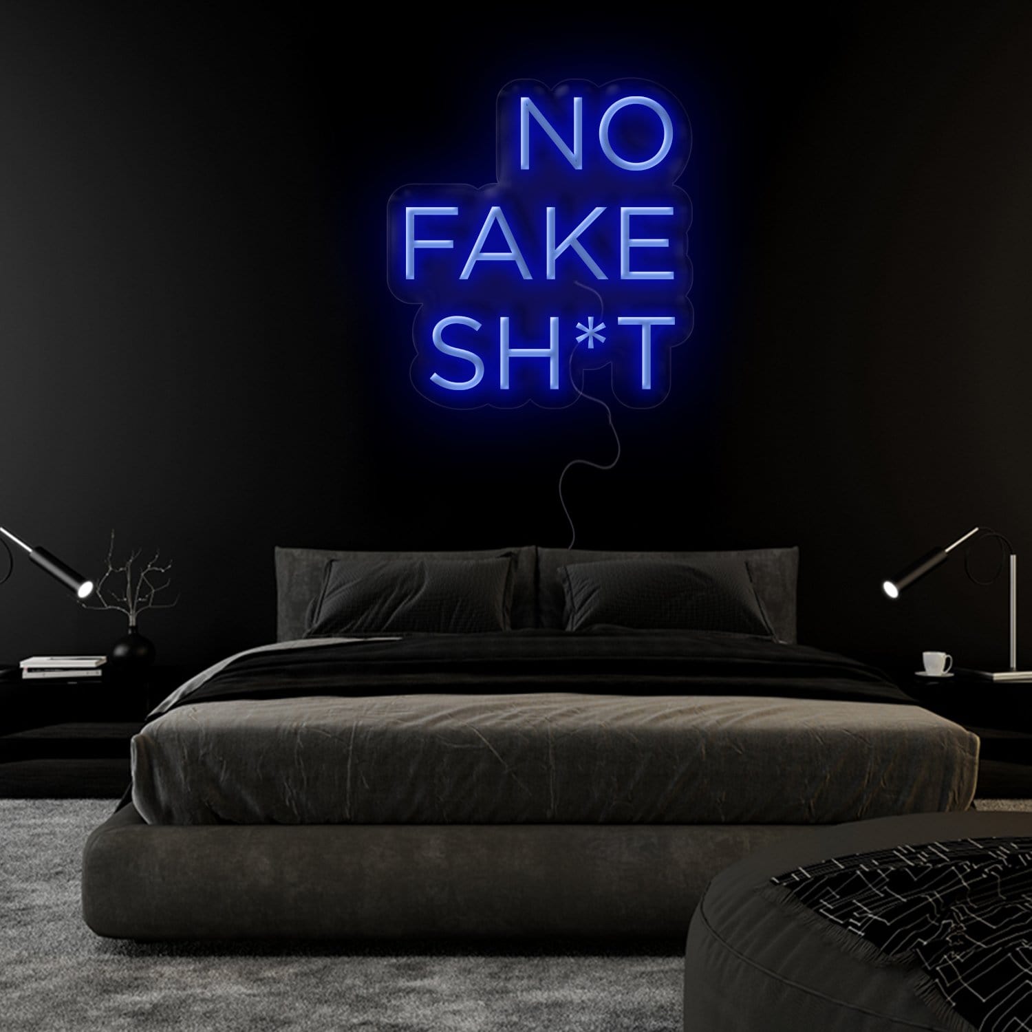 " No Fake Shit" LED Neon Sign Schriftzug - NEONEVERGLOW