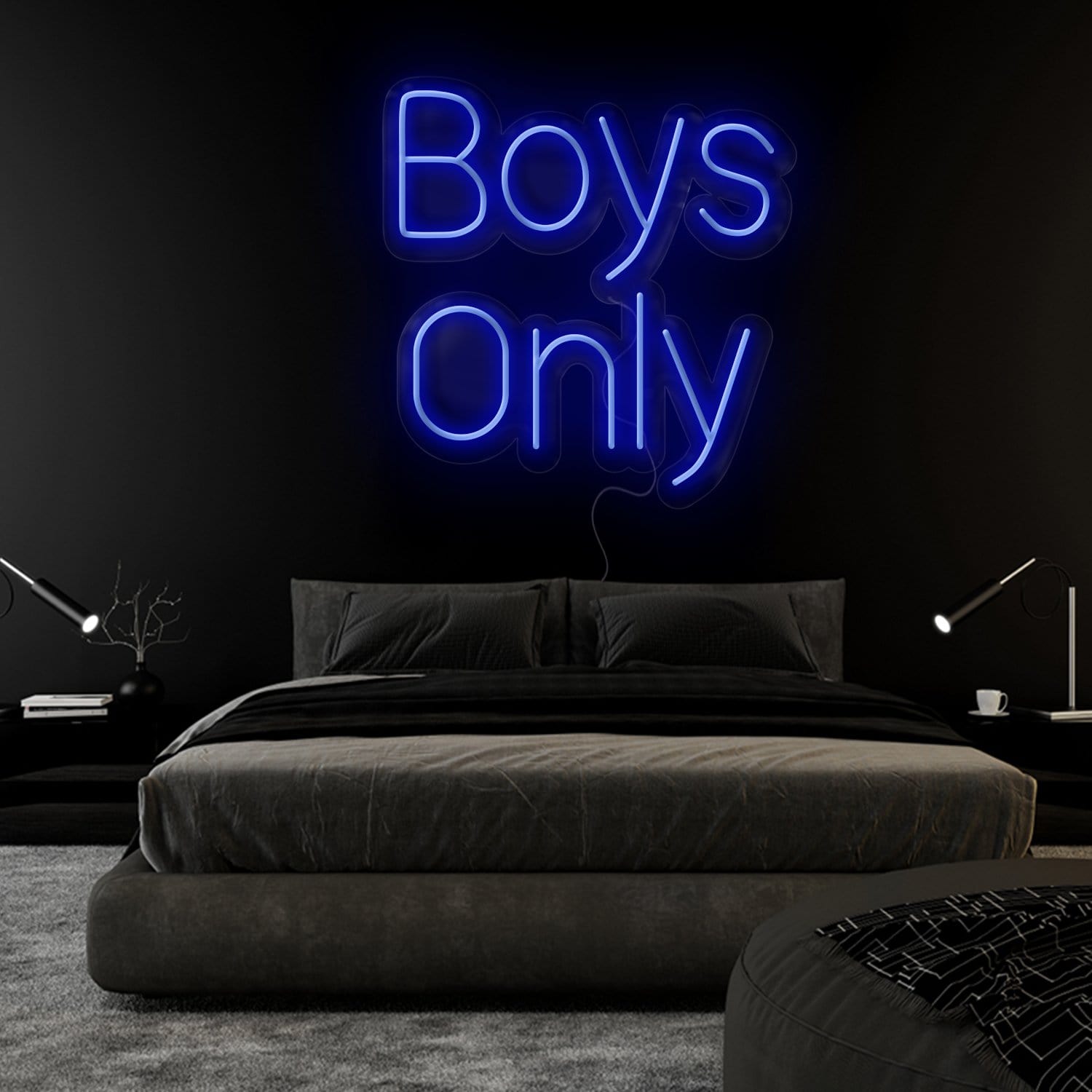 "Boys Only" LED Neon Sign Schriftzug - NEONEVERGLOW