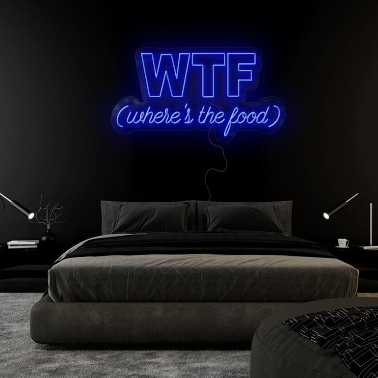 "WTF Where Is The Food" LED Neonschild Sign Schriftzug - NEONEVERGLOW