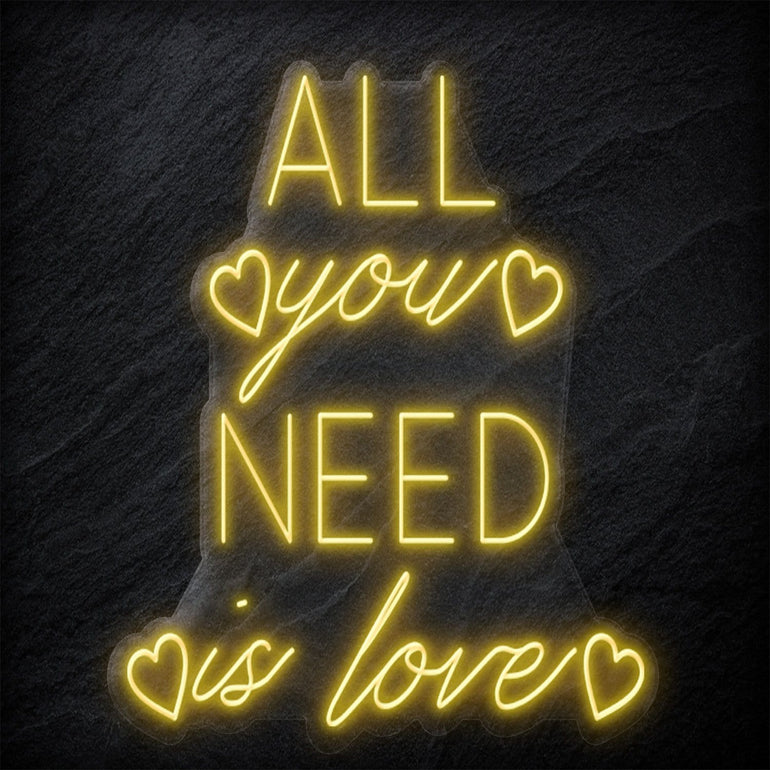 "All You Need Is Love" LED Neonschild - NEONEVERGLOW
