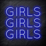 "Girls Girls Girls" LED Neon Schriftzug - NEONEVERGLOW