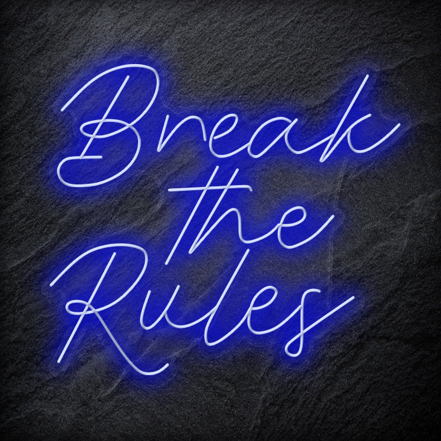 "Break The Rules" LED Neon Schriftzug Sign - NEONEVERGLOW