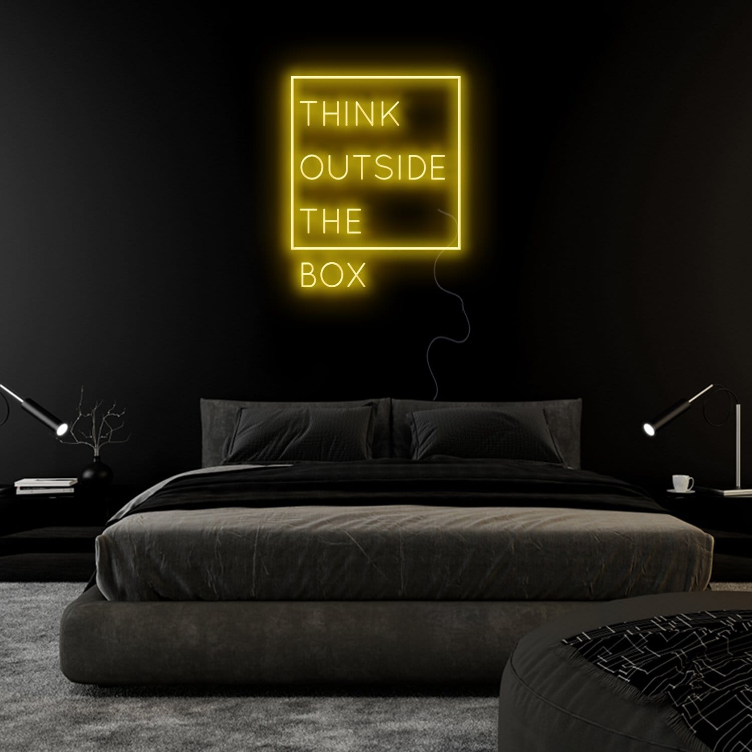 "Think Outside The Box" LED Neonschild Sign Schriftzug - NEONEVERGLOW