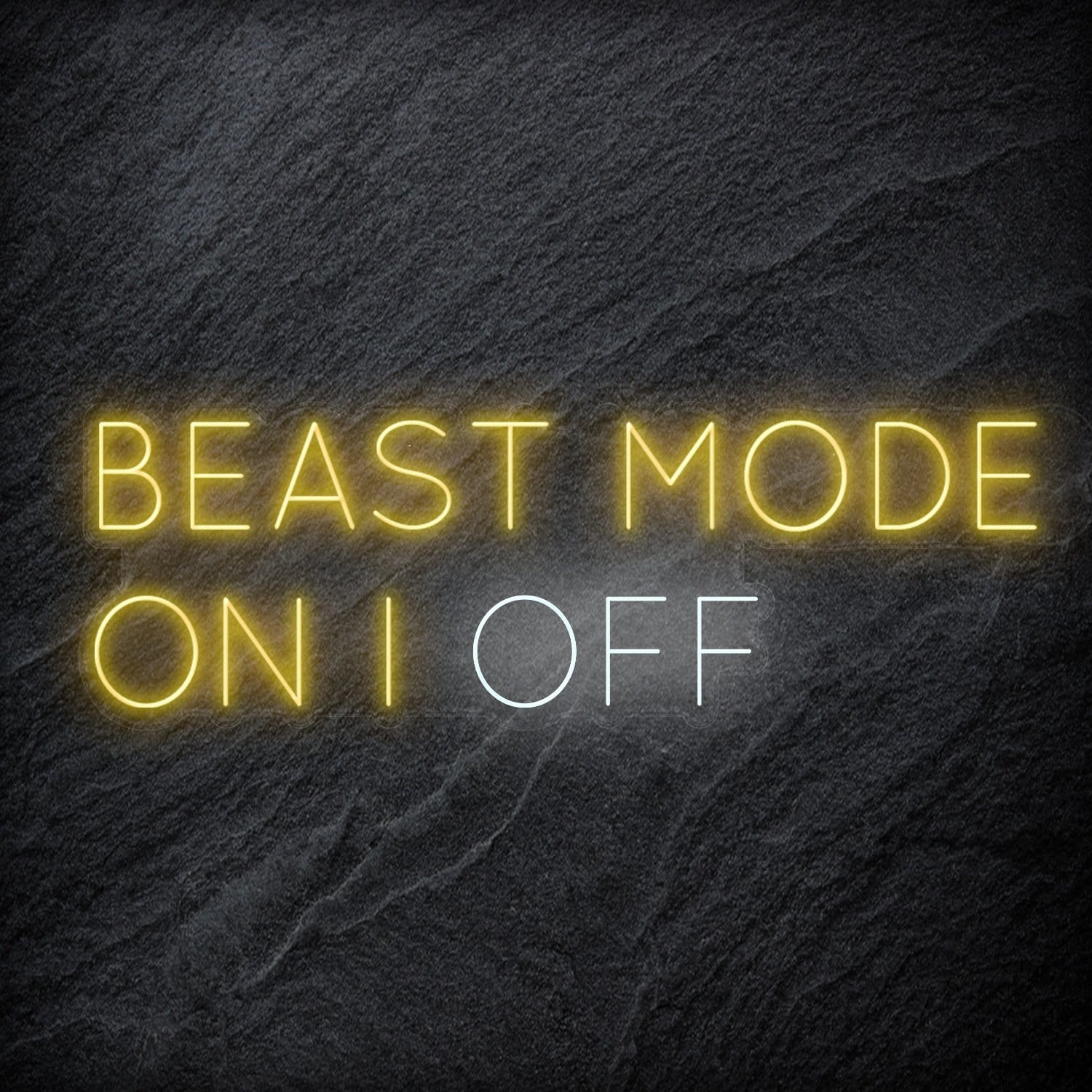 "Beast Mode On Off Fitness" LED Neon Sign Schriftzug - NEONEVERGLOW