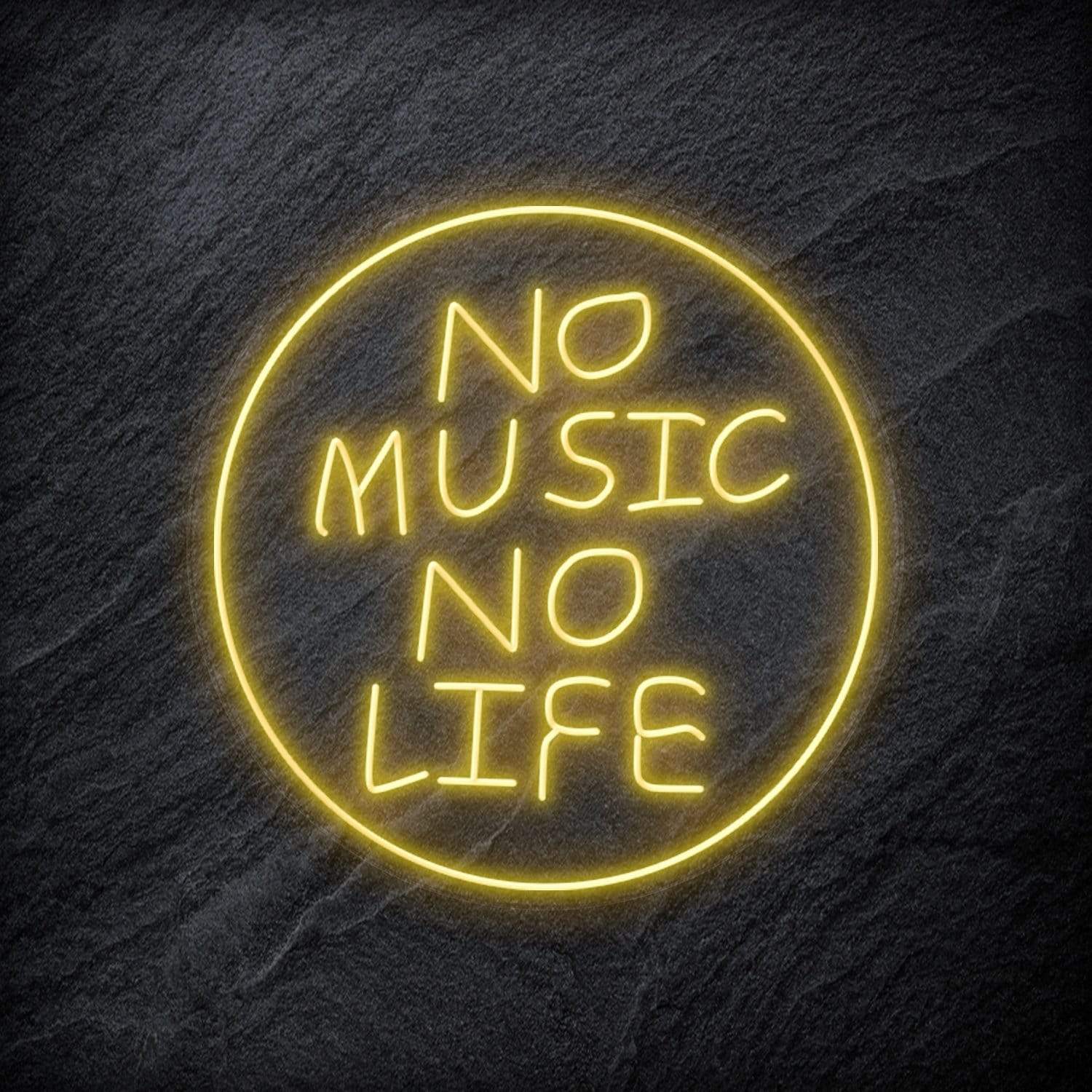 "No Music No Life" LED Neon Schriftzug Sign - NEONEVERGLOW