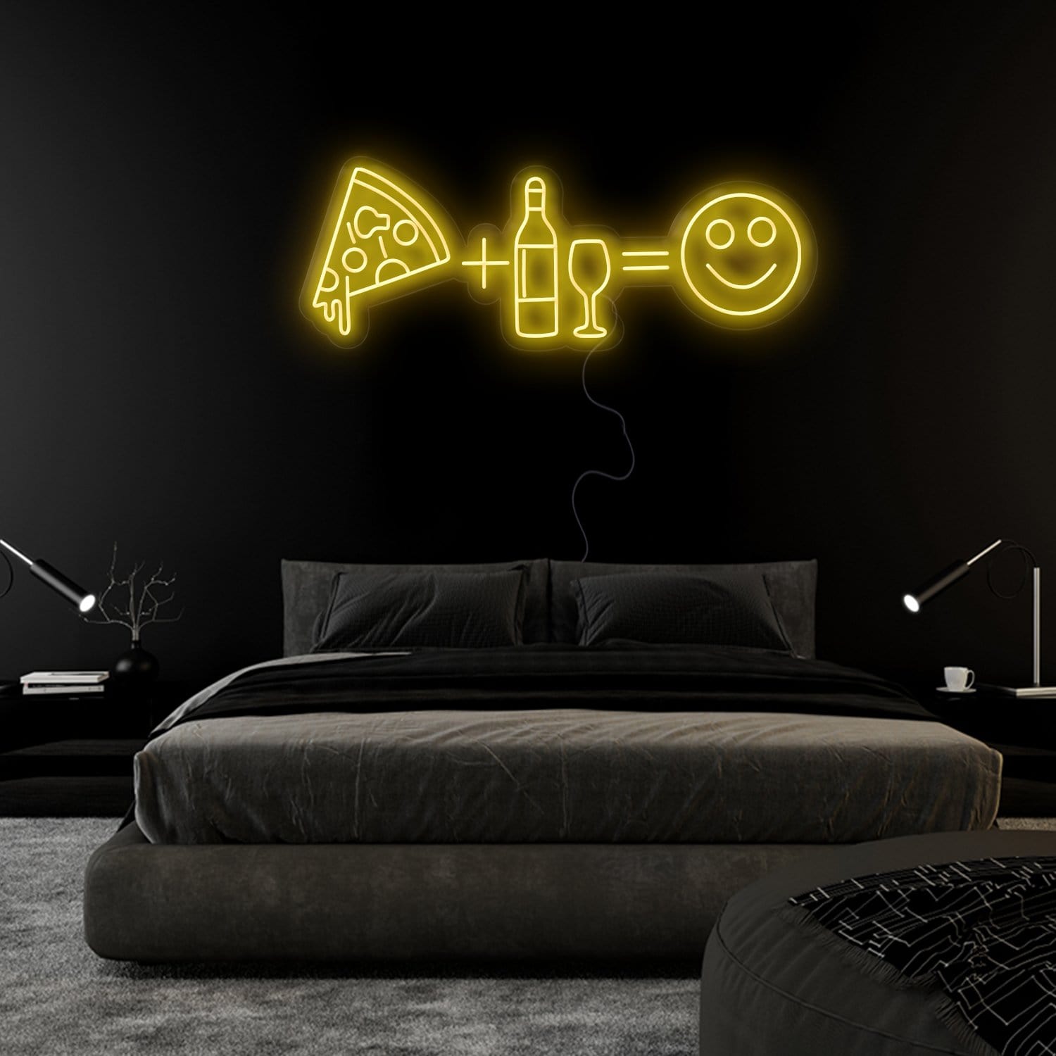 "Pizza Party Smile" LED Neonschild Sign Schriftzug - NEONEVERGLOW