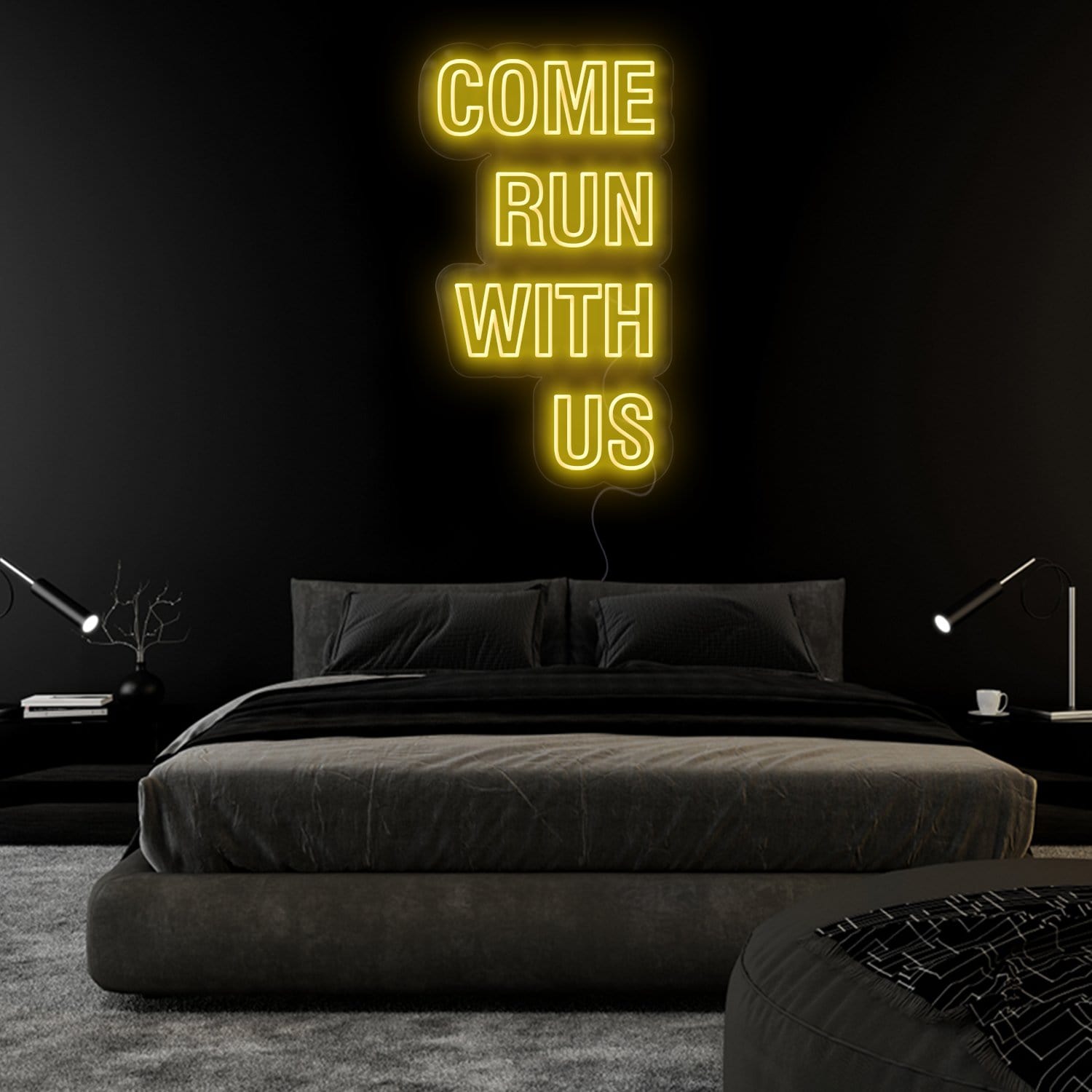 "Come Run With Us" LED Neon Sign Schriftzug - NEONEVERGLOW