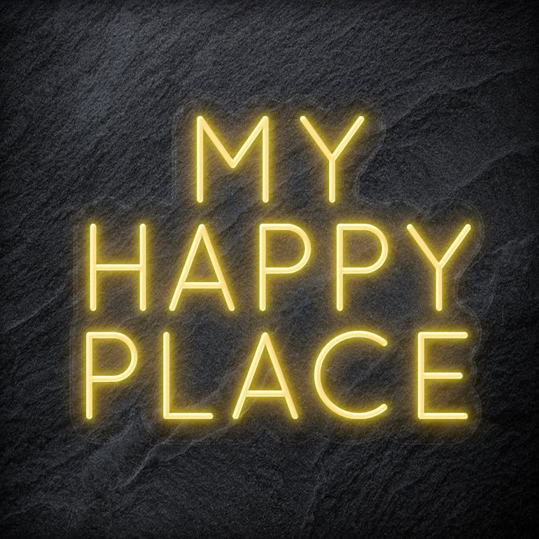 "My Happy Place" LED Neon Schriftzug - NEONEVERGLOW