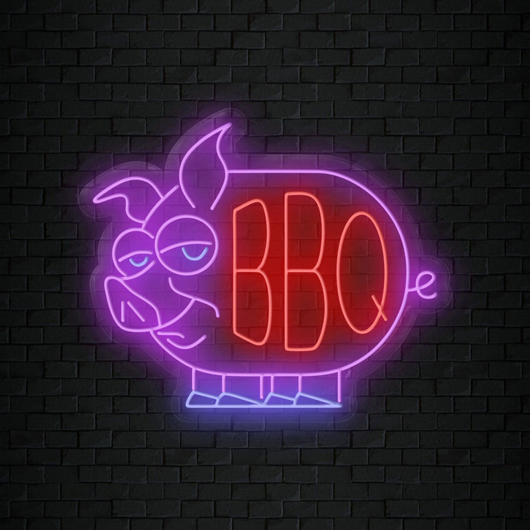 "BBQ" LED Neonschild Sign Schriftzug - NEONEVERGLOW