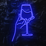 " Drink Wine Wein" LED Neonschild - NEONEVERGLOW