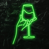 " Drink Wine Wein" LED Neonschild - NEONEVERGLOW