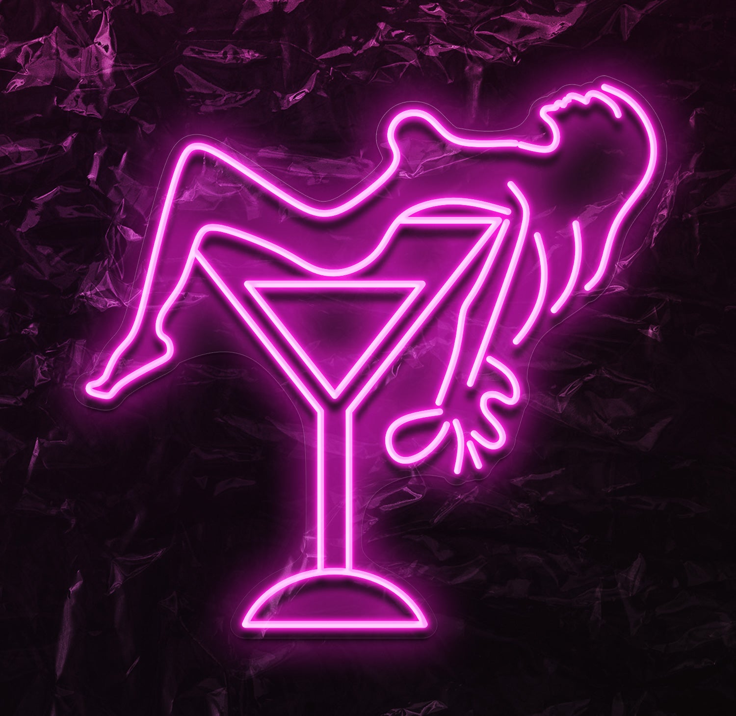 " Sektglas Wine " LED Neonschild - NEONEVERGLOW