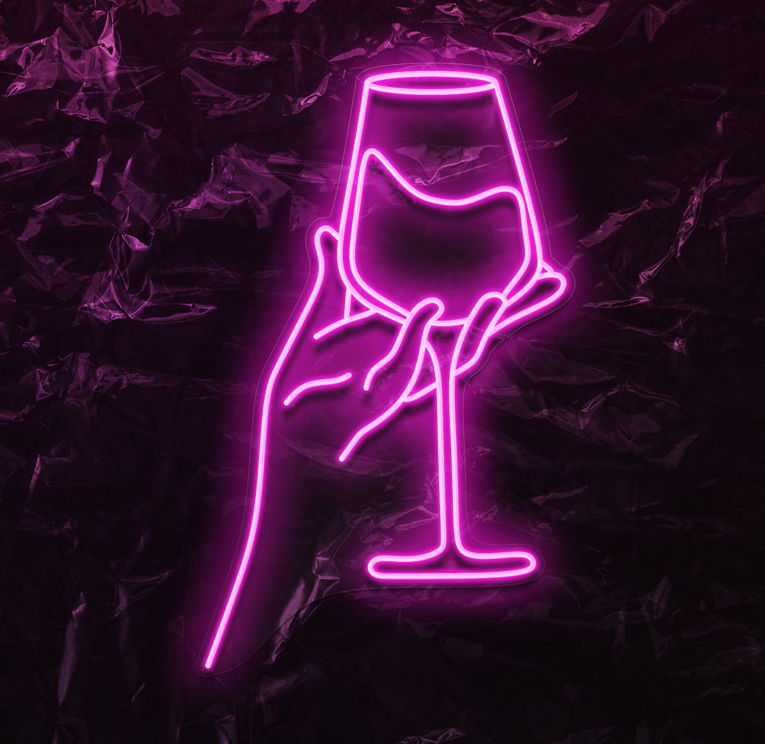 " Drink Wine Wein" LED Neonschild - NEONEVERGLOW