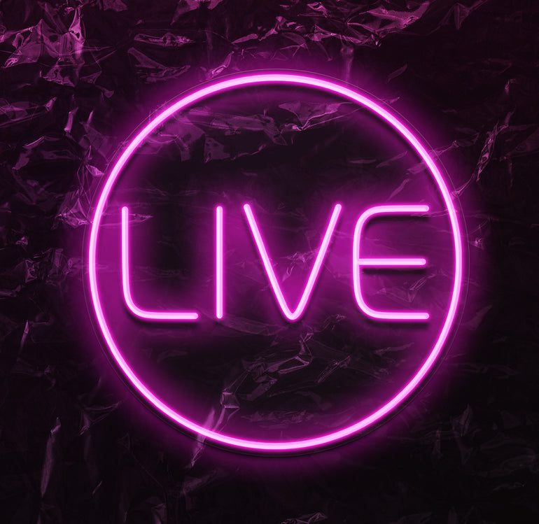 " Live " LED Neonschild - NEONEVERGLOW