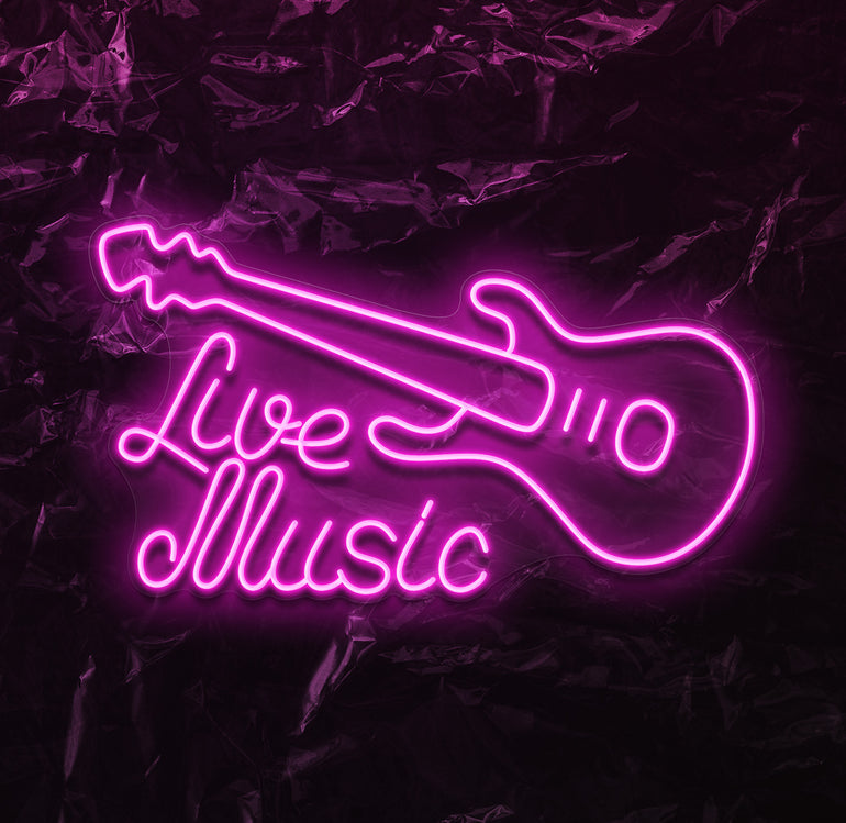 " Live Music" LED Neonschild - NEONEVERGLOW