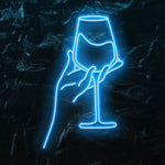 " Drink Wine Wein" LED Neonschild - NEONEVERGLOW