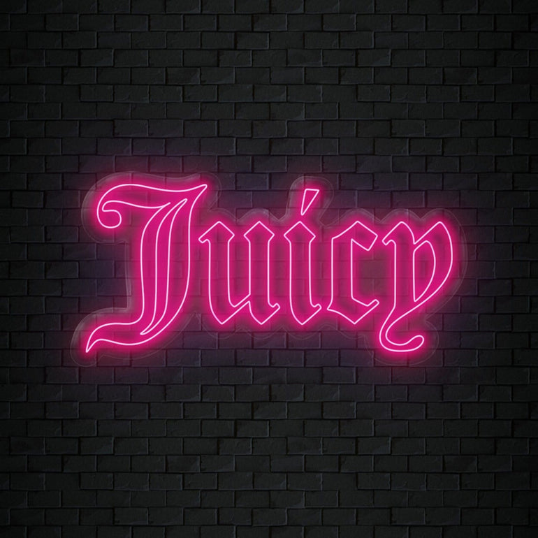 " Juicy" LED Neonschild Sign Schriftzug - NEONEVERGLOW