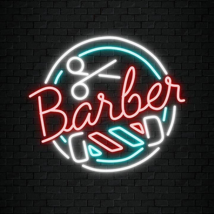 " Barber Friseur Salon " LED Neonschild Sign Schrifzug - NEONEVERGLOW