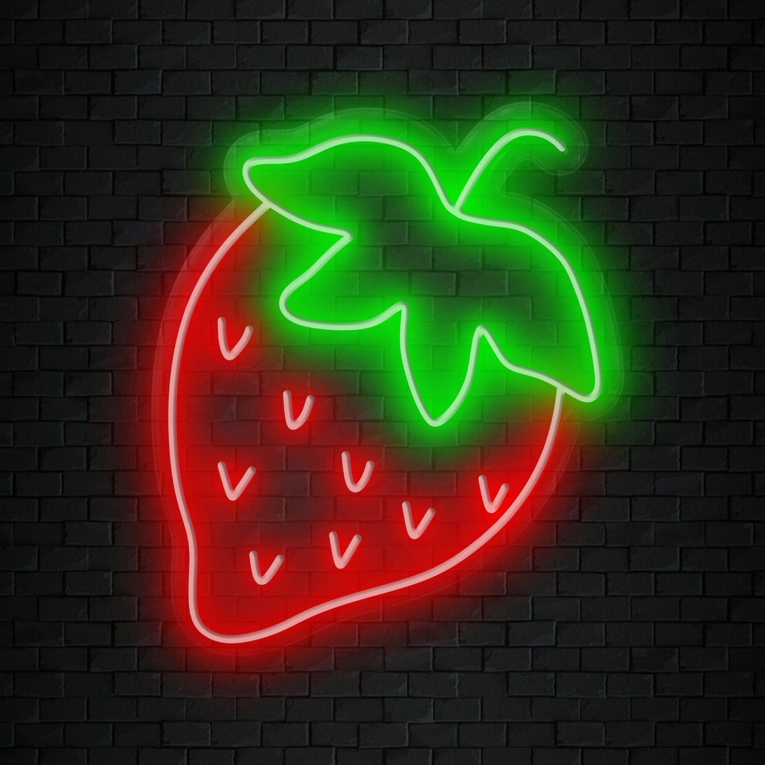 "Erdbeere Strawberry" LED Neonschild Sign Schriftzug - NEONEVERGLOW