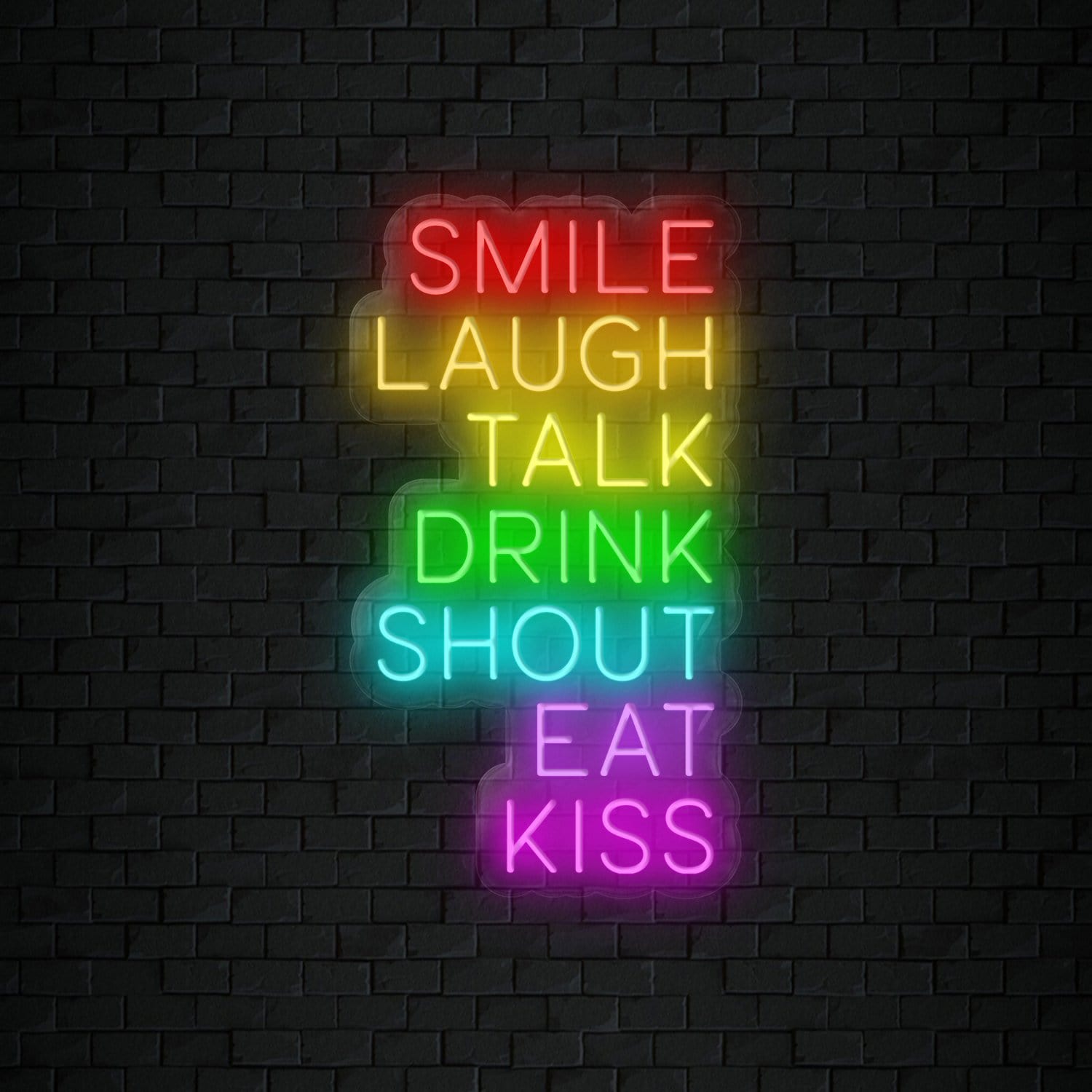 "Smile Laugh Talk " LED Neonschild Sign Schriftzug - NEONEVERGLOW