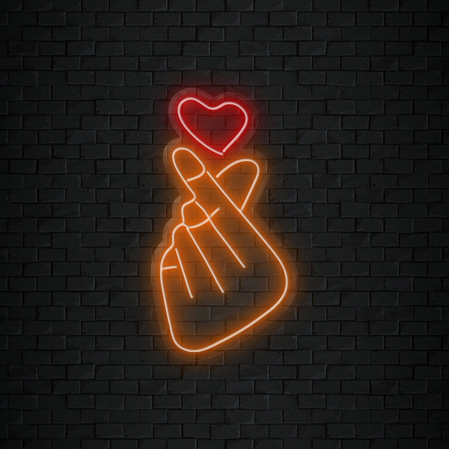 "Liebe Love Hand" LED Neonschild Sign Schriftzug - NEONEVERGLOW