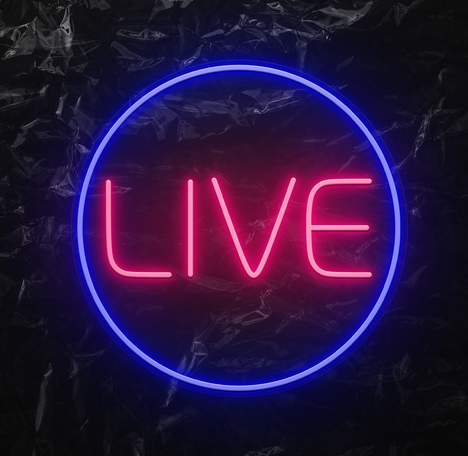 " Live " LED Neonschild - NEONEVERGLOW