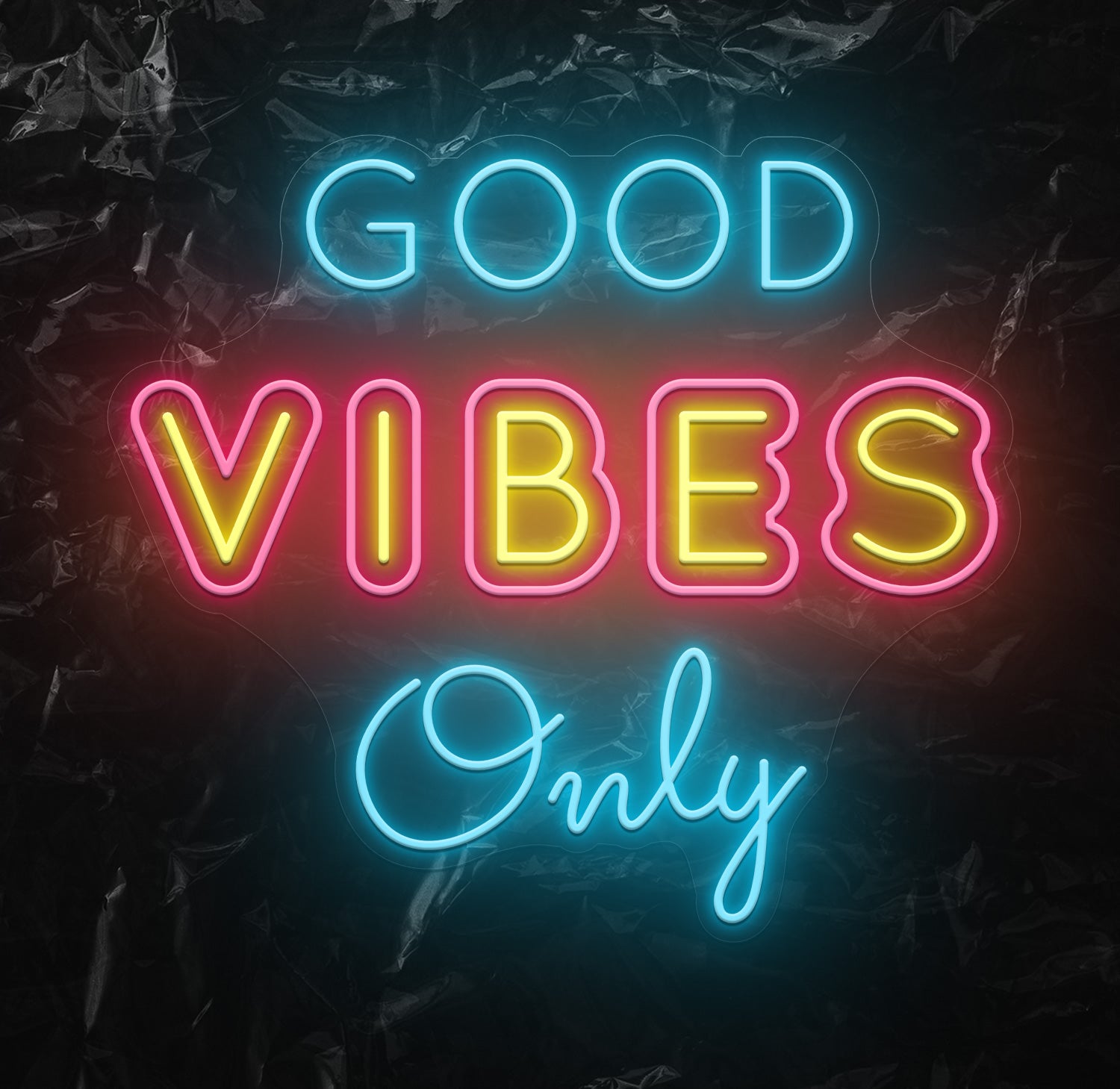 " Good Vibes Only " LED Neonschild - NEONEVERGLOW