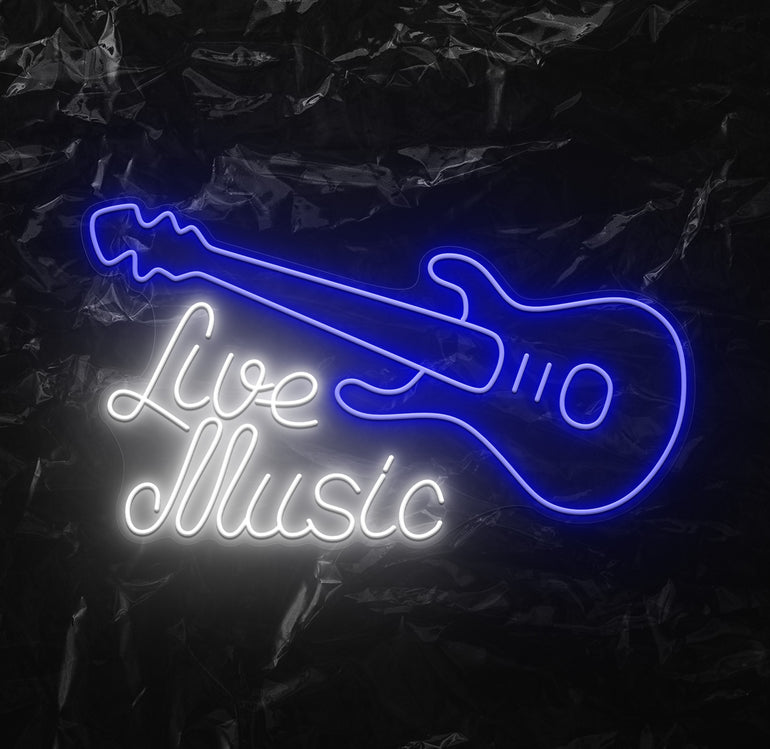 " Live Music" LED Neonschild - NEONEVERGLOW