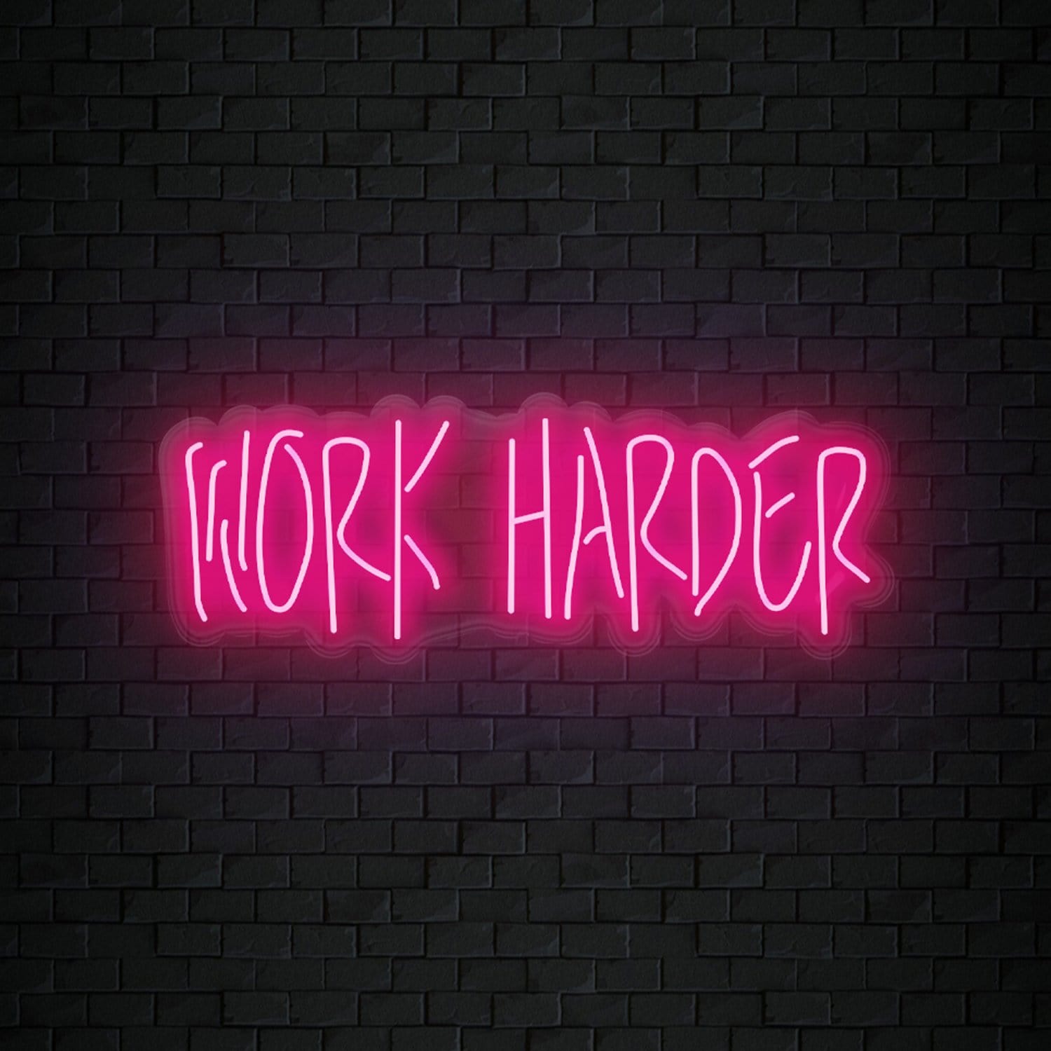 "Work Harder" LED Neon Sign Schriftzug - NEONEVERGLOW