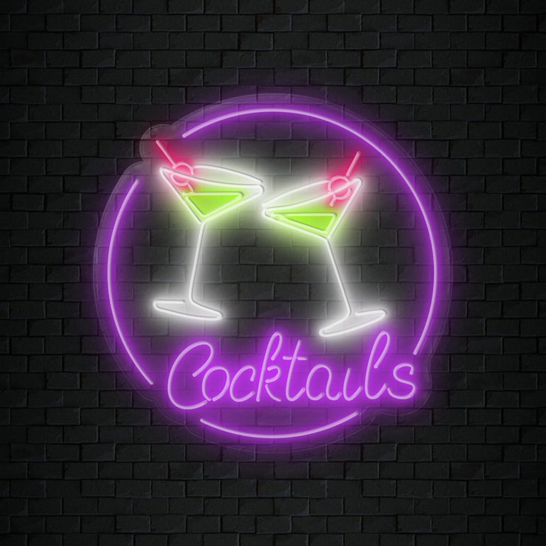 " Cocktails" LED Neonschild Sign Schriftzug - NEONEVERGLOW